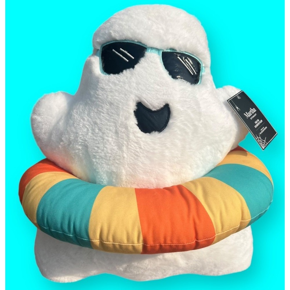 Martha Stewart Summerween Plush Ghost Pillow Sunglasses/Pool Floaty Halloween